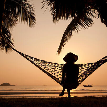 Beach at sunset in Hammock 